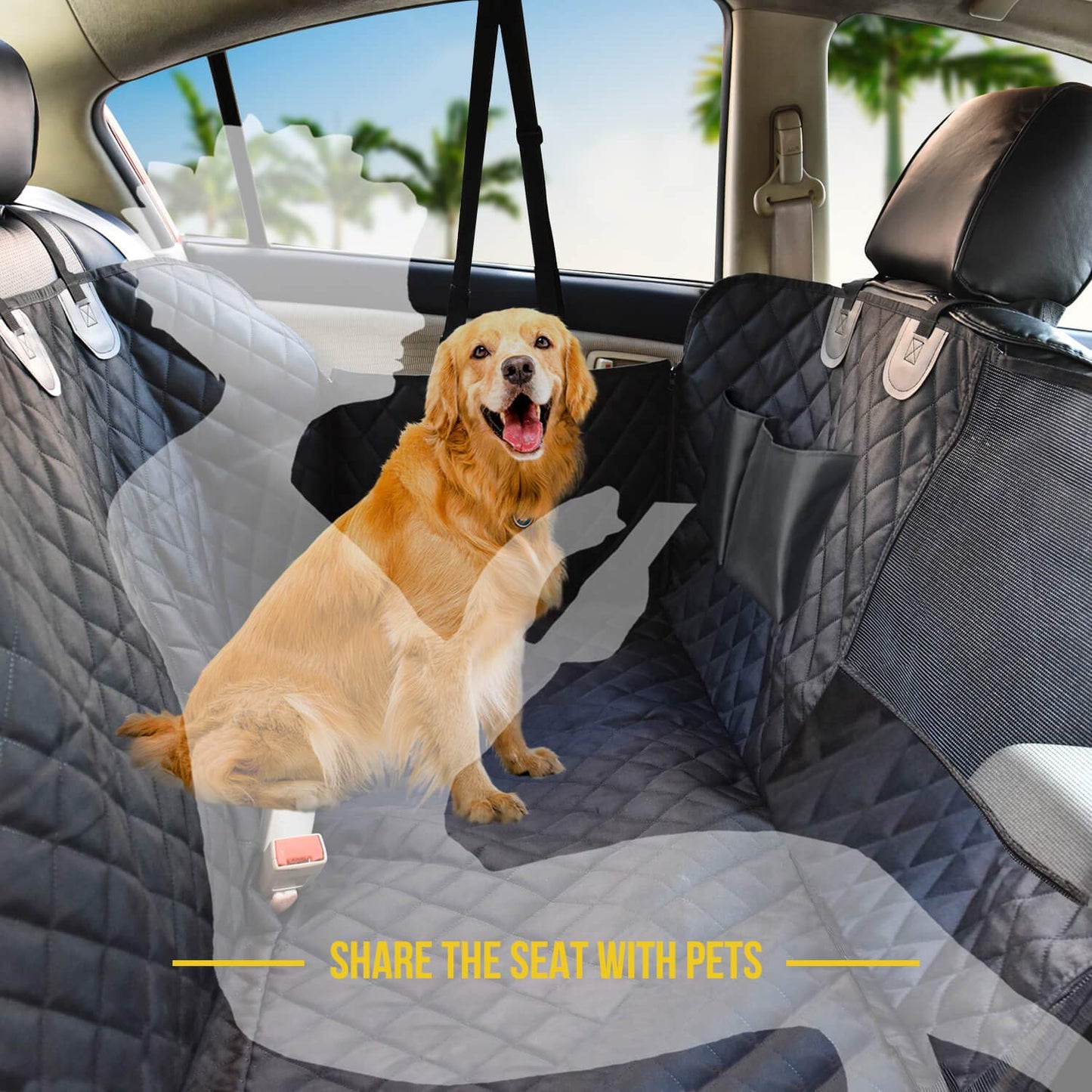 Vailge Waterproof Dog Car Seat Cover with Mesh Window