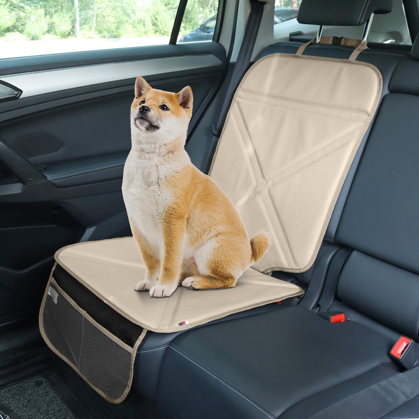 Viaviat Leather Car Seat Protector – Waterproof Beige