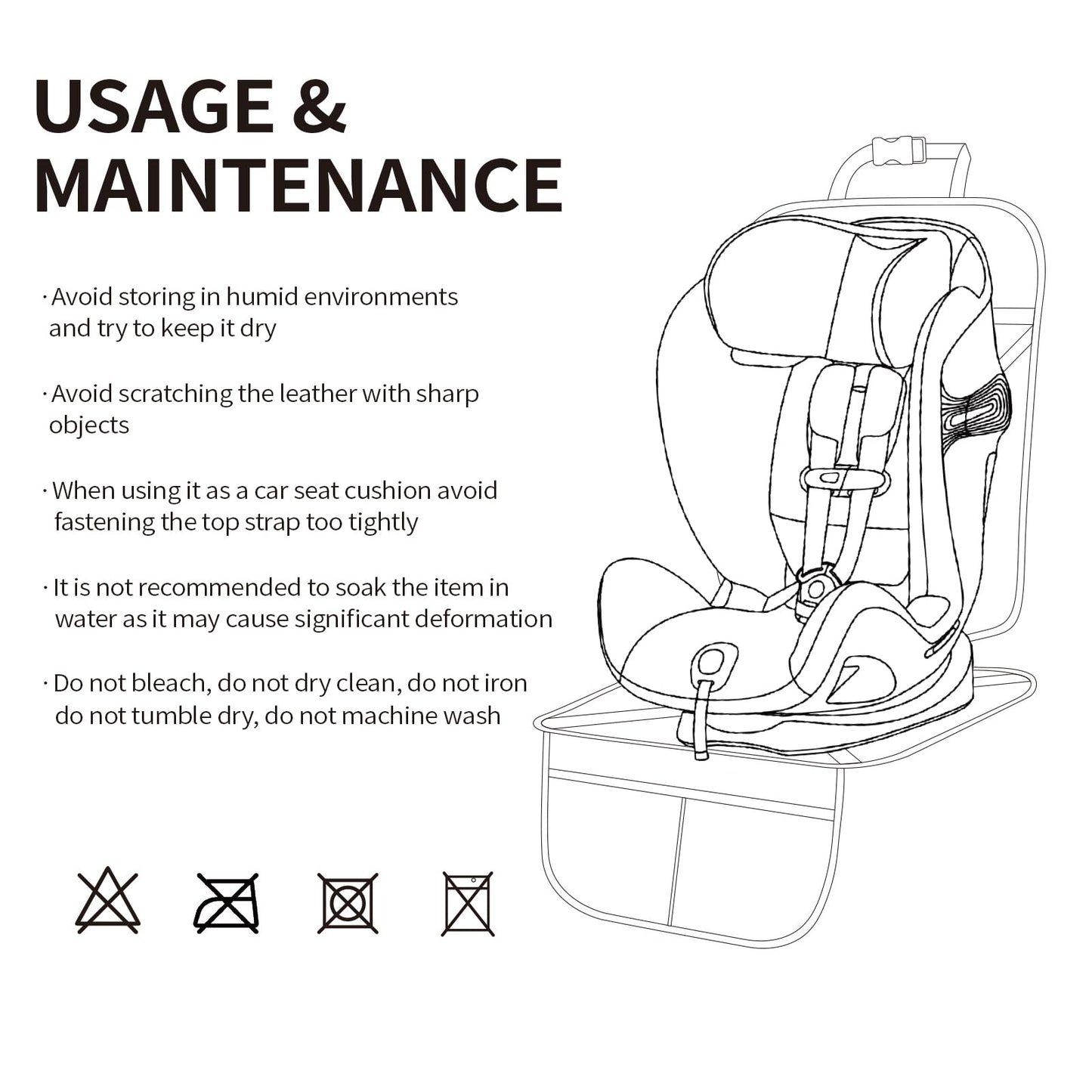 Viaviat Leather Car Seat Protector – Waterproof Beige