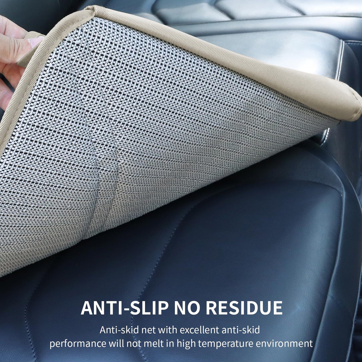 Viaviat Leather Car Seat Protector – Waterproof Beige